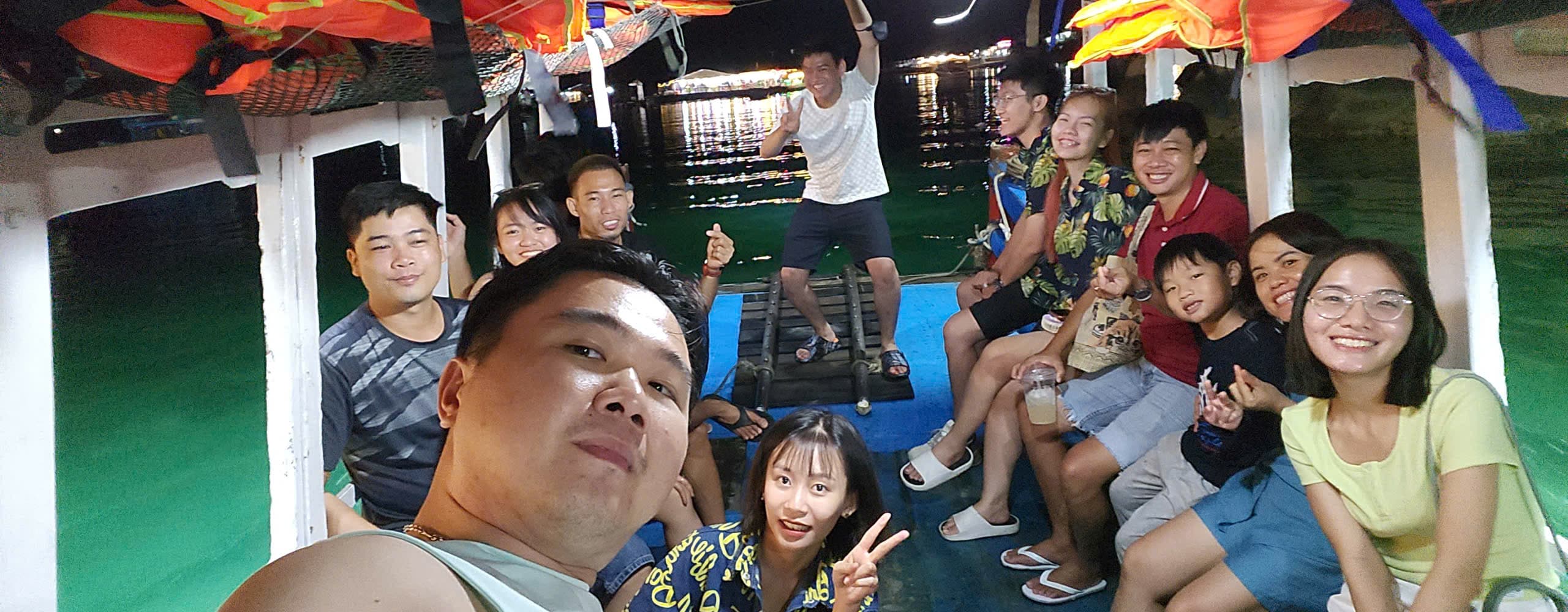 FIX team members enjoying an evening boat trip together