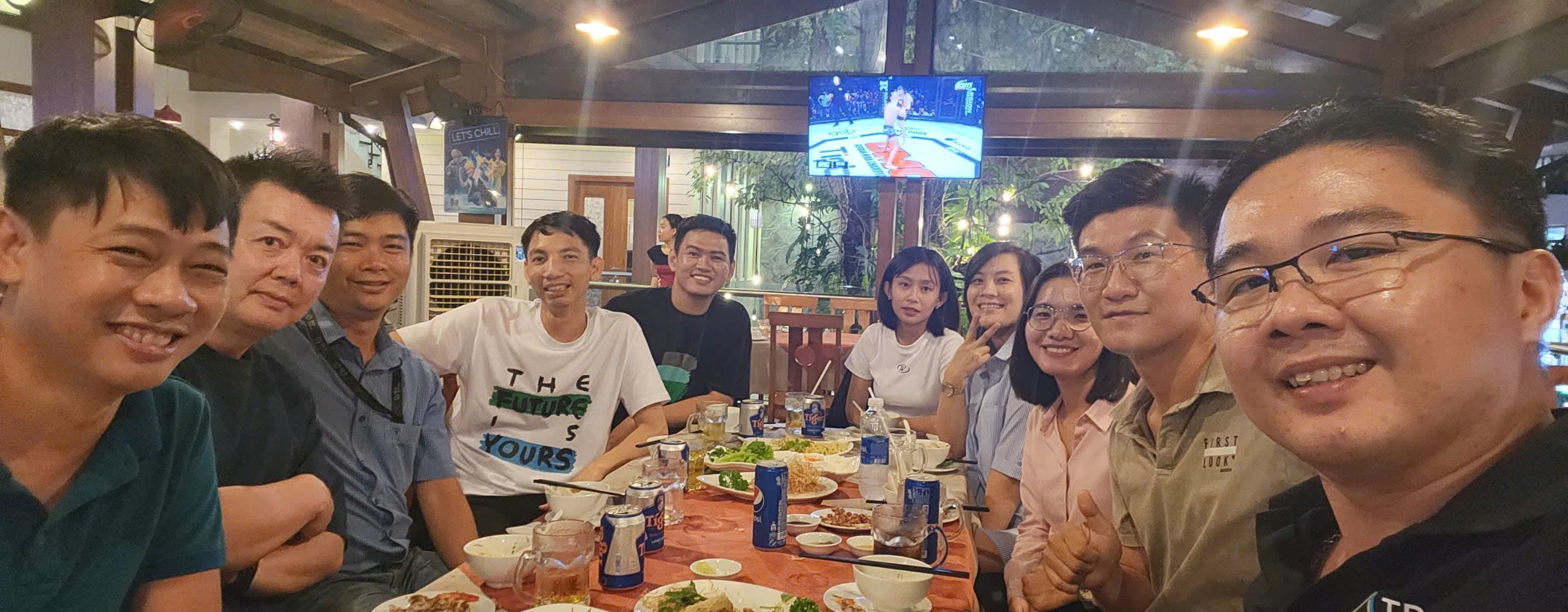 FIX team members enjoying dinner together
