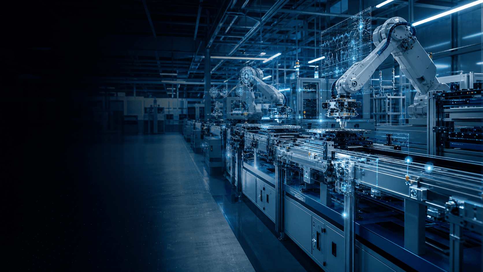 Automated production line illustrating a connected Smart Factory